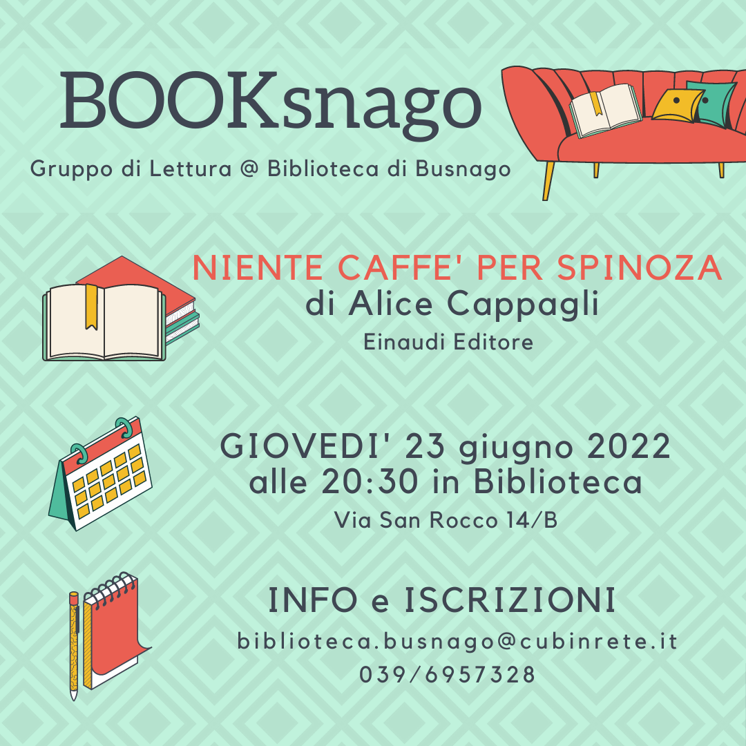 BOOKsnago: nuovo libro del mese e appuntamento di giugno