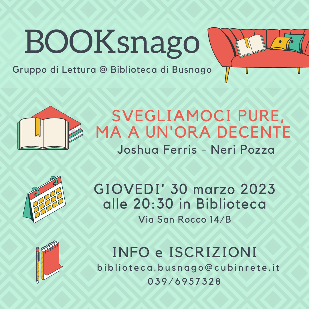BOOKsnago: nuovo appuntamento 30.03.2023