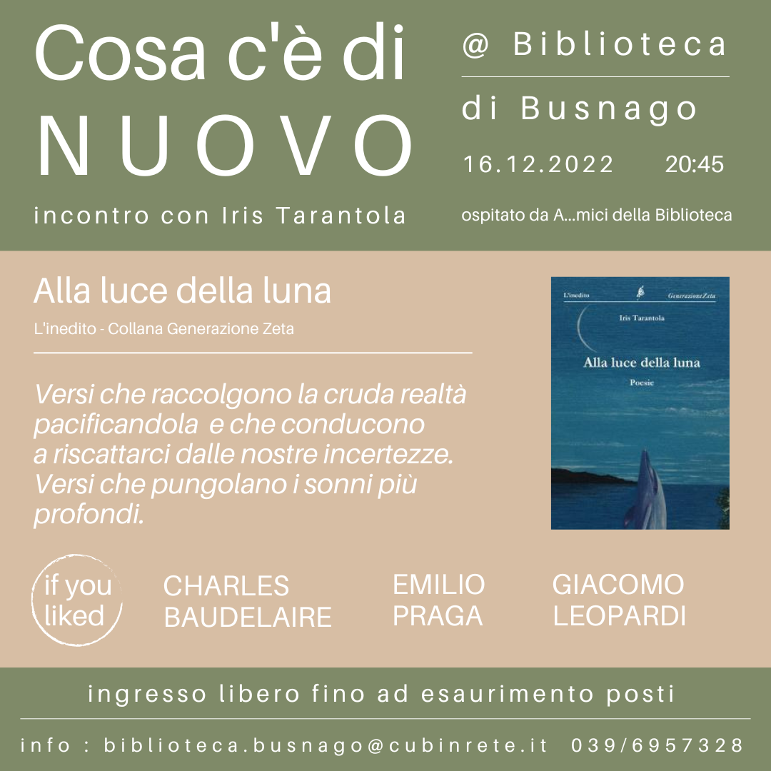 Terzo appuntamento con COSA C'E' DI NUOVO @ Biblioteca di Busnago