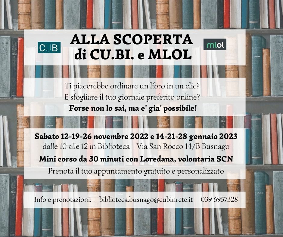 ALLA SCOPERTA DI CU.BI. e MLOL: i servizi online della Biblioteca