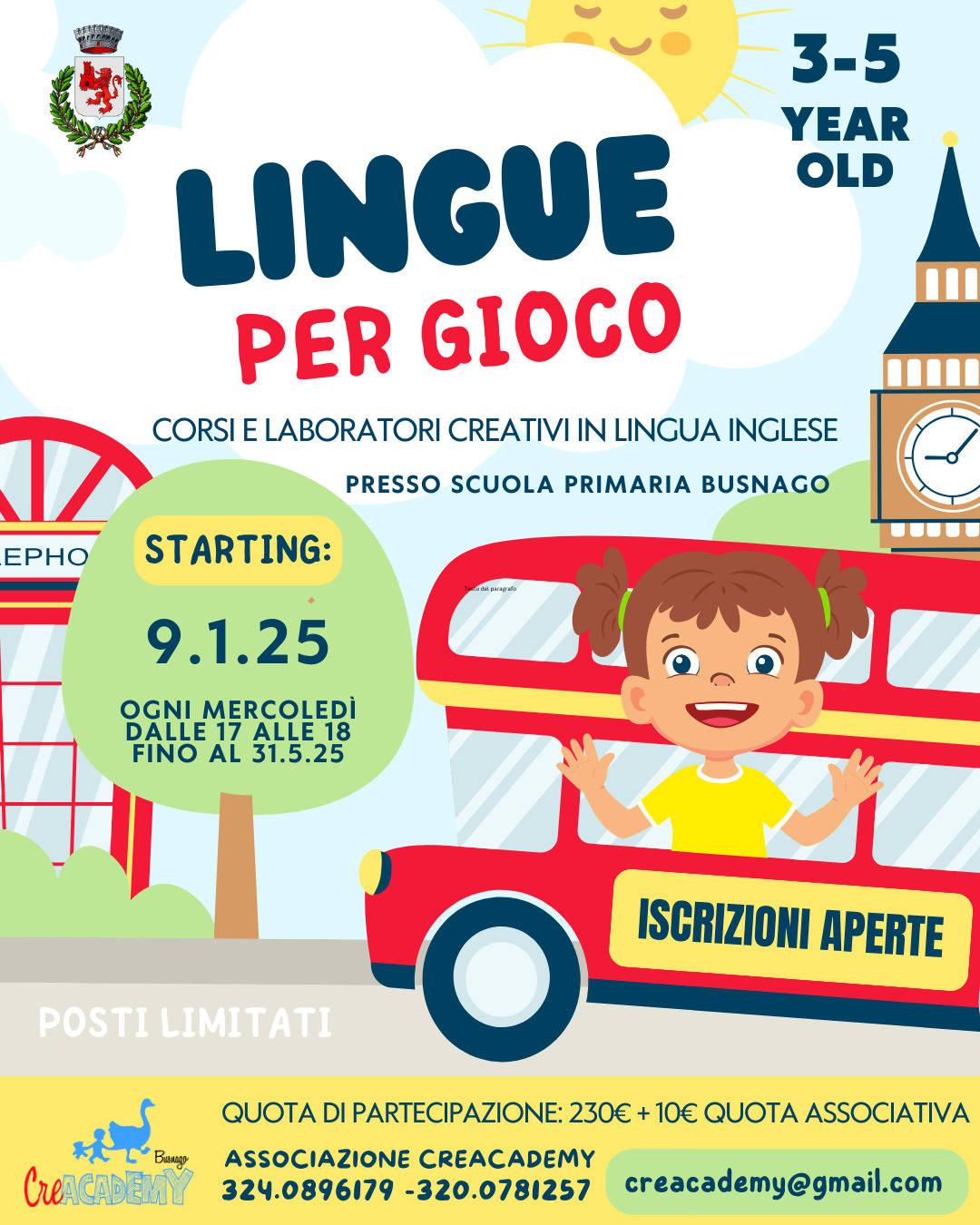 Corso "Lingue per gioco" da 3 a 5 anni